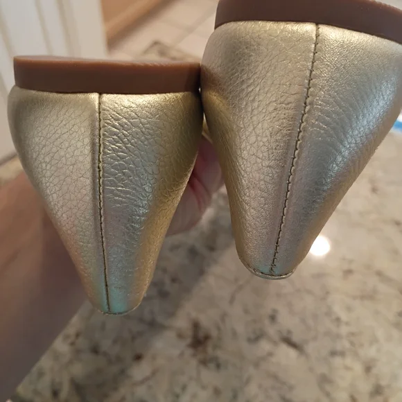 Tory Burch Metallic Gold Flat 11 These Are Perfection! Never Worn! MSRP$350 - Picture 8 of 14